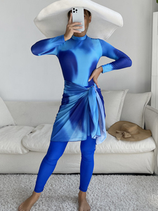 <span class=keywords><strong>Burkini</strong></span> Musulman Modeste à Manches Longues pour Femme, Maillot de Bain Islamique Couvrant Intégralement avec Hijab - Product Image 3