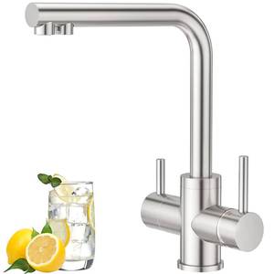 High-end 2 in 1 304 Stainless Steel Drinking Filter 3 Way Kitchen Sink Purified RO Water Faucet Mixer Tap - Product Image 1