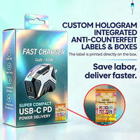 Boîte d'accessoires de jeu holographique personnalisée haut de gamme avec authentification par code QR et logo en relief pour la vente en gros OEM de marques technologiques