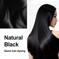 Champú Tinte para el Cabello Negro a Base de Plantas con Ácido de Frutas Naturales 500ml - Cobertura Rápida de Canas en 10 Minutos, Coloración Permanente a Base de Hierbas