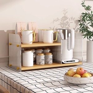 <b>Acrylic</b> Desktop Shelf 3 Tier Multipurpose Storage Unit For Kitchen Desk Tea Bar Water Cup Holder - Product Image 1