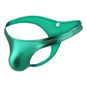 Logo personalizzato U-convesso confortevole stringa da <span class=keywords><strong>uomo</strong></span> slip perizoma a vita bassa in finta <span class=keywords><strong>pelle</strong></span> bronzata Nylon slip slip da <span class=keywords><strong>uomo</strong></span> - Product Image 4