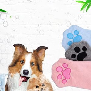Pet <b>Bath</b> <b>Towel</b> Paw Print Dog Cleaning <b>Towel</b> Soft Absorbent Grooming <b>Towel</b> for Bathing Drying - Product Image 1