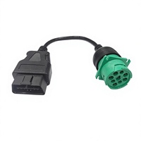 Câble d'extension OBD pour camion lourd, connecteur mâle 16 broches vers 9 broches avec adaptateur OBD2