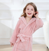 Peignoir en molleton corail personnalisé pour enfants Pyjama à capuche dessin animé mignon pour enfants Serviette de bain pour bébé