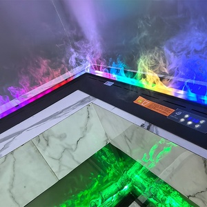 <span class=keywords><strong>Cheminée</strong></span> d'intérieur moderne autoportante à vapeur d'eau avec humidificateur à flamme LED 3D avec design en acier et <span class=keywords><strong>bois</strong></span> pour hôtels - Product Image 2