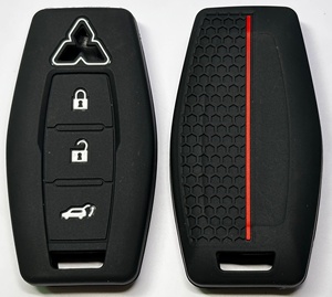 Housse de clé de voiture en silicone à texture nid d'abeille, antidérapante, antichoc, avec bande rouge, compatible avec <span class=keywords><strong>Renault</strong></span> - Product Image 4