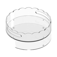 Plateau rond personnalisé en acrylique avec tapis magnétique-Plateau circulaire transparent personnalisable de 10 pouces pour photos, œuvres d'art, décorations et cadeaux