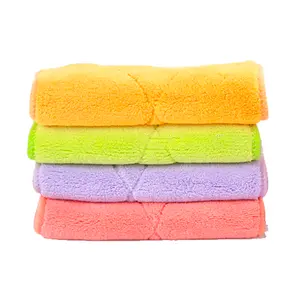 Suministros de limpieza de dobladillo de fibra de doble cara multiusos sin arañazos de alta absorción, toallas de secado de pulido para fregona de cocina