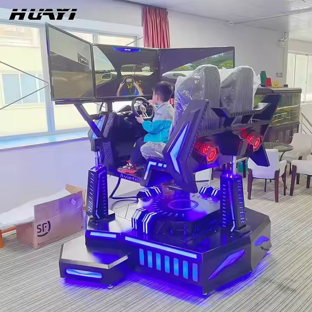 Indoor 9D Racing Car Simulator Three-Axis Three-Screen Motion VR Simulation Metal Plastic Arcade Driving Machine Shopping Mall