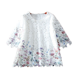 Áo kiểu nữ mùa hè và xuân mới 2022, chất liệu ren lưới rộng rãi, kiểu dáng phóng khoáng, <span class=keywords><strong>size</strong></span> lớn, phong cách thanh lịch, áo kiểu thường ngày - Product Image 5