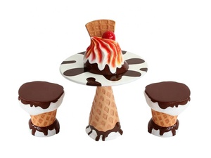Scultura Moderna in Fibra di Vetro per Decorazione Esterna, <span class=keywords><strong>Tavolo</strong></span> e Sedie di Grandi Dimensioni, Scultura in Resina a Forma di Gelato - Product Image 5