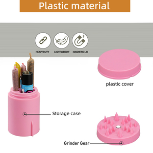 HoneyPuff Manual Spice <b>Grinder</b> Pink 4-Piece Plastic HP020 Durable Efficient Grinding With Storage Case - Product Image 3