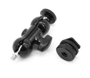 Support de chaussure multifonctionnel à double tête sphérique <span class=keywords><strong>pour</strong></span> moniteur à lumière LED Mini <span class=keywords><strong>bras</strong></span> magique avec <span class=keywords><strong>bras</strong></span> <span class=keywords><strong>articulé</strong></span> à friction de type écrou de pois - Product Image 3