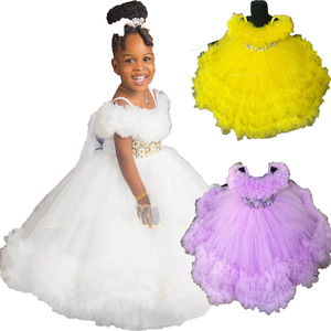 Vestido <span class=keywords><strong>de</strong></span> Niña para Boda, Color Lavanda, con Tul, Encaje y Cuentas, Sin Mangas, para Cumpleaños, Primera Comunión o Baile - Product Image 4