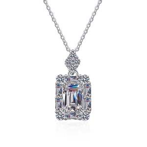 Gümüş kaplama Moissanite ile klasik S925 gümüş kolye hediye nişan yıldönümü için 925 ayar altın - Product Image 1