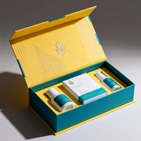 Boîte magnétique personnalisée et boîte cadeau orange pour ensemble de soins de la peau et emballage de luxe en papier épais