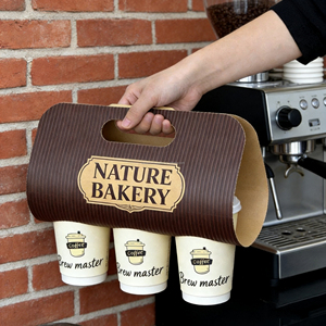حامل أكواب ورقي مخصص بالجملة لحمل 2/4 أكواب قهوة أو مشروبات ساخنة - Product Image 5