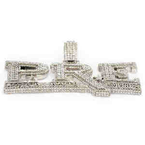 จี้เพชรตัวอักษรแบบวินเทจ สร้อยคอจี้แผ่นใหญ่ สั่งทำได้ ประดับเพชรโมอิสซาไนต์ระยิบระยับ เงินแท้ สไตล์ฮิปฮอป สำหรับผู้ชาย - Product Image 1