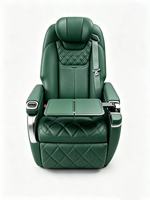 Siège Capitaine en Cuir Nappa Vert Foncé avec Table Pliante et Fonction Électrique pour Modification MPV - Siège de Luxe pour Intérieur Automobile