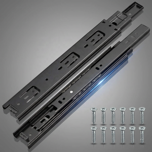 Herrajes Meilong: Corredera telescópica de 3 pliegues con rodamientos de bolas para cajones / Corredera de cajón con bloqueo / Guía deslizante - Product Image 2