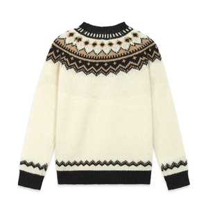 AiNear Vente en gros de logo personnalisé Oem & Odm Pull à manches longues et col rond style norvégien en jacquard en laine pour hommes - Product Image 6