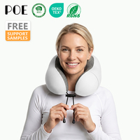 Oreiller de voyage ergonomique en mousse à mémoire de forme en U avec logo personnalisé, pour massage du cou, support de vol, marque privée, approvisionnement en gros, usine OEM ODM