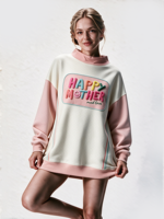 Nouvelle arrivée : Sweat-shirt pour femmes à col montant, longueur allongée, logo brodé personnalisé, sweat-shirt pour femmes