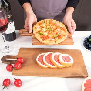 Planche à découper en bois d'acacia personnalisable, à grain de bois transversal, épaisseur 1,5 cm, compatible lave-vaisselle, pour pizzas et fromages, planche à découper pour steaks à la occidentale - Product Image 3