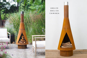 Colonna Braciere in Acciaio Corten Effetto Ruggine per Stufe <span class=keywords><strong>a</strong></span> <span class=keywords><strong>Legna</strong></span> dal Design Moderno - Product Image 2