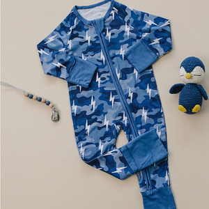 Pijama de Bambú Orgánico con Cierre, Mameluco para Bebé con Estampado Personalizado, Ropa de Bebé Sostenible, Mono de <span class=keywords><strong>Jersey</strong></span> para Bebé, Traje de Dormir para Recién Nacido - Product Image 2