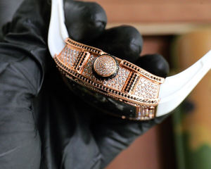 Montre-bracelet mécanique luxueuse unisexe à mouvement mécanique, étanche, avec cadran mosaïque thème panda, bracelet en caoutchouc et aiguilles lumineuses - Product Image 5