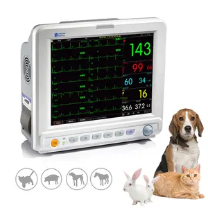 Monitor veterinario de 12,1 pulgadas, sonda de temperatura corporal permanente, estándar internacional, clínica hospitalaria