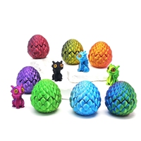 Jouets imprimés en 3D, statue d'œuf de dragon artistique, petite figurine de dragon éclosion, décoration moderne pour la maison, décoration de bureau miniature, âges 5-7