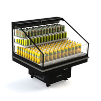 Vitrine réfrigérée ouverte à refroidissement par air pour fruits, yaourts coupés, sandwichs et charcuterie