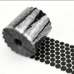 Customized Black Round Self Adhesives Hook and Loop Sticker Dots <b>Carpet</b> Gripper Pad - Product Image 1