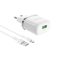 Chargeur rapide BOROFONE BA36A à port unique QC3.0 haute vitesse (UE)