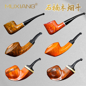Muxiang Briar Wood Pipe Bent Type 3mm Filter Tobacco Smoking Pipe For Men Personal Gift - Product Image 1