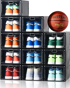 Boîte à chaussures en plastique pliable, robuste et empilable, transparente, de fabrication chinoise, OEM, géante, vente en gros - Product Image 1