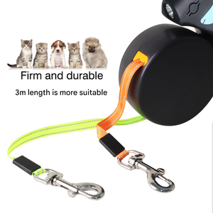 Precio barato 3M largo retráctil doble correa para perros luz LED 360 giratorio sin enredos plástico ecológico para frenado independiente - Product Image 2