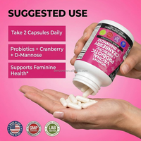Capsule Probiotique Vaginale pour Femmes, Prébiotique, Canneberge, D-Mannose, Tout-en-un, Complément Alimentaire pour le Bien-être des Femmes