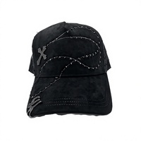 Casquette de baseball de luxe en gros pour l'extérieur, motif uni/floral, strass, code NFC, respirante et imperméable, 100 % coton