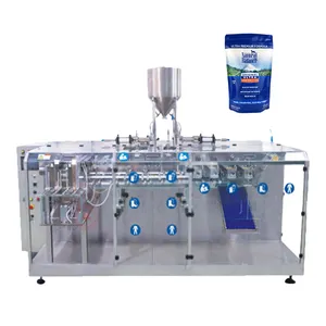 Automatico Premade Stand Up sacchetto sacchetto macchina imballatrice liquida pasta salsa sapone detersivo beccuccio Doypack riempimento sigillatrice