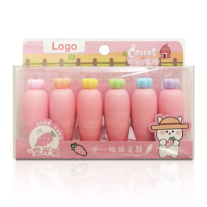 6 couleurs Mini Fluorescent Surligneur Stylo Set Carotte Maïs Cactus Design pour Art <span class=keywords><strong>Dessin</strong></span> Doodling Marquage Plat <span class=keywords><strong>Kawaii</strong></span> <span class=keywords><strong>Kawaii</strong></span> - Product Image 2