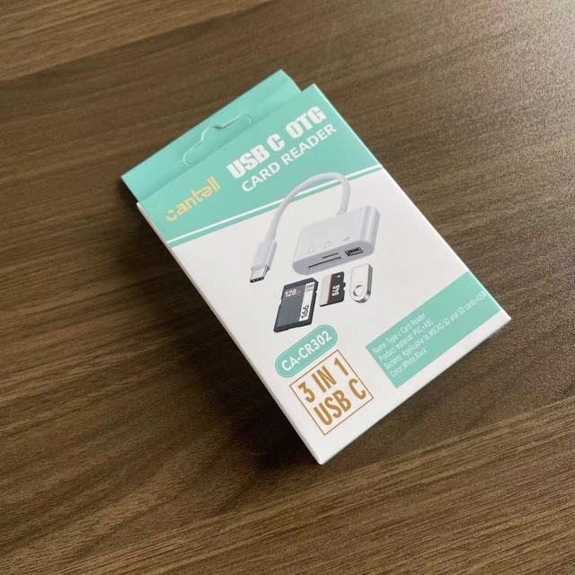Cantell USB C 3-in-1 SD/CF/TF Card Reader & Adapter with External Installation