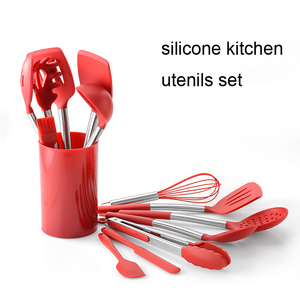 <span class=keywords><strong>Amazon</strong></span> Venta caliente 14 pcs utensilios <span class=keywords><strong>de</strong></span> <span class=keywords><strong>cocina</strong></span> <span class=keywords><strong>de</strong></span> silicona, utensilios mango <span class=keywords><strong>de</strong></span> acero inoxidable cubo - Product Image 2