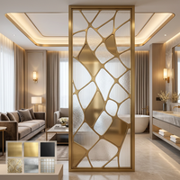 Paravent en verre d'art en acier inoxydable rétroéclairé par LED, séparateur de pièce, imperméable, découpé au laser, personnalisé pour bar, hôtel