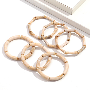 Nuovi Bracciali Irregolari alla Moda con Perline Geometriche, Gioielli Impilabili per le Feste, Accessori in Acrilico Colorato per Donne - Product Image 3