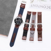Meistverkauftes Schnellverschluss-Uhrenarmband aus Segeltuch und Leder, 20/22/24mm mit Edelstahl-Dornschließe, Canvas-Uhrenarmbänder