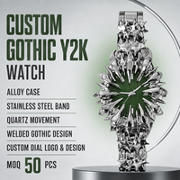 Montre-bracelet à quartz étanche pour homme, style Y2K original rétro, design irrégulier toile d'araignée, haute esthétique